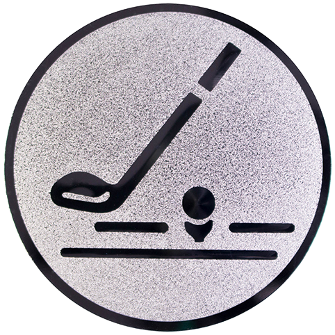 Emblem Minigolf 1 Schläger (50mm Silber)