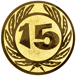 Emblem Zahl 15 (25mm Gold)