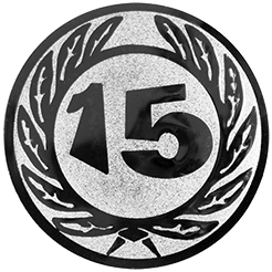 Emblem Zahl 15 (25mm Silber)