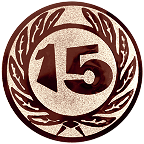 Emblem Zahl 15 (50mm Bronze)