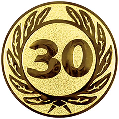 Emblem Zahl 30 (50mm Gold)
