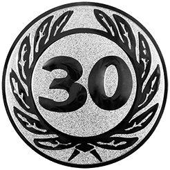 Emblem Zahl 30 (25mm Silber)