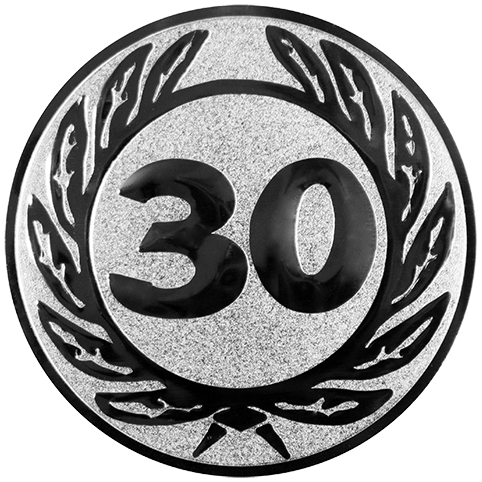 Emblem Zahl 30 (50mm Silber)