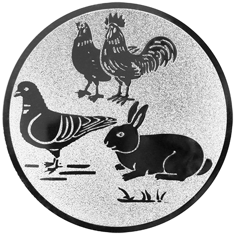 Emblem Kleintierzucht (50mm Silber)