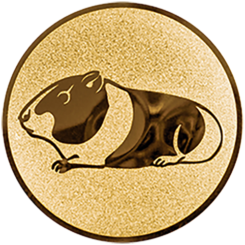 Emblem  Meerschweinchen (50mm Gold)