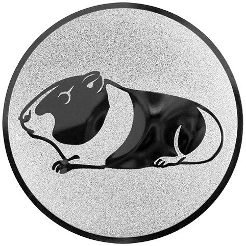 Emblem  Meerschweinchen (50mm Silber)