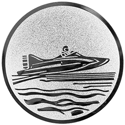 Emblem Motorboot (25mm Silber)
